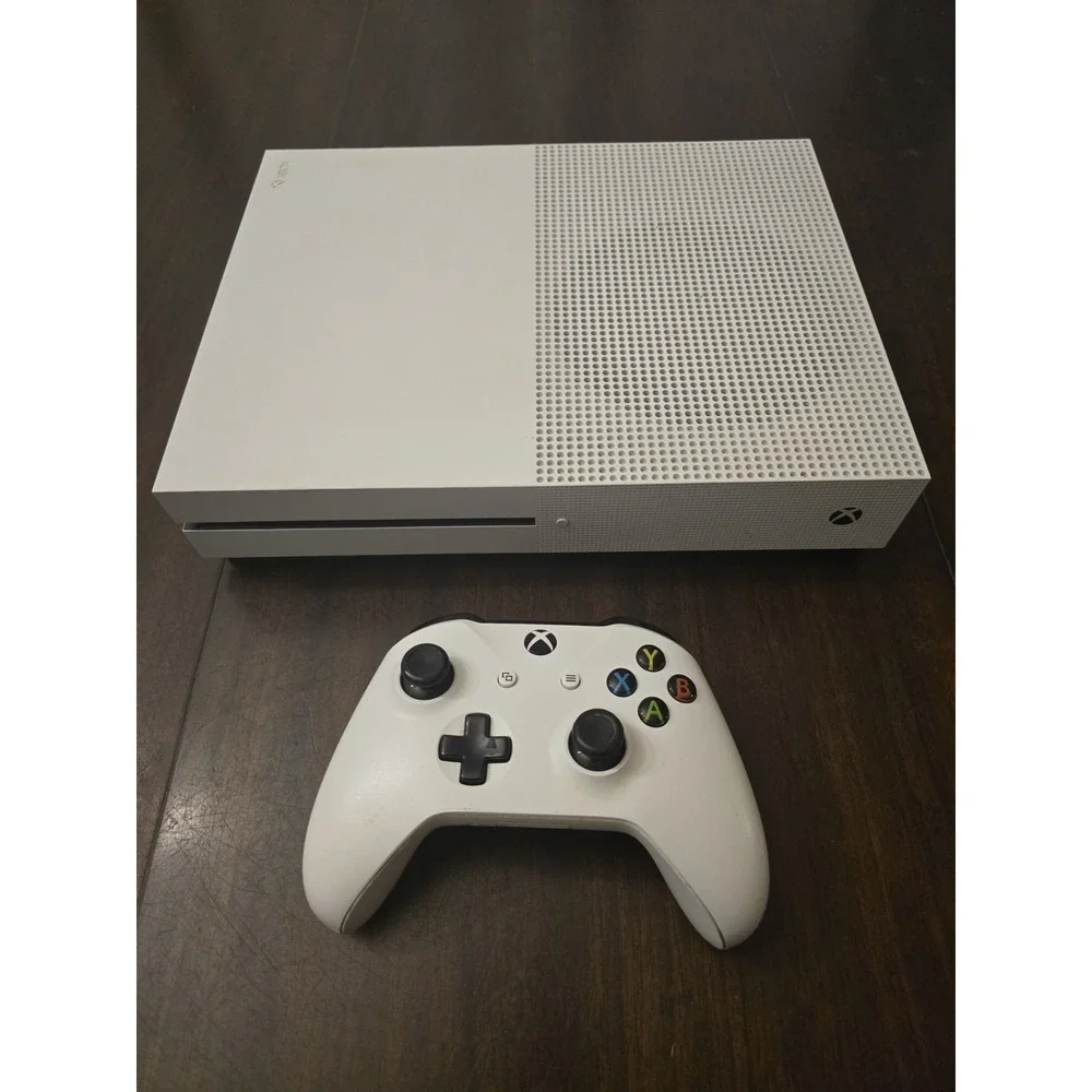 Microsoft Xbox One S White 1681 Console Bundle 500GB w/Controller +1 Game TESTED